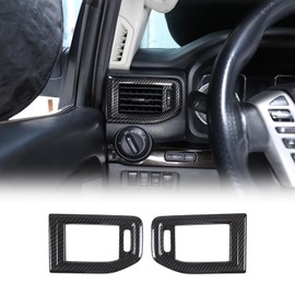 Side Air Vent Frame Compatible with Nissan Titan 2016-2023, ABS Dashboard Air Vent Outlet Cover, Center Console Air Vent Outlet Cover Trim Frame Accessories, 2PCS (Carbon Fiber Pattern)