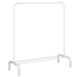 OTROUWORHT Clothes Rack Metal Clothing Rack with Bottom Shelf Garment Rack for Hanging Clothes Shirts Jeans and Coats White