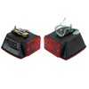 Partsam 12V Waterproof Square LED Trailer Tail Light Kit Clear