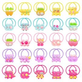 50 PCS Hair Ties for Girls, Elastic Rubber Bands Colorful Hair Accessories Ponytail Holders for Toddler Girls