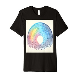 Tech Wireframe Rainbow Art Premium T-Shirt