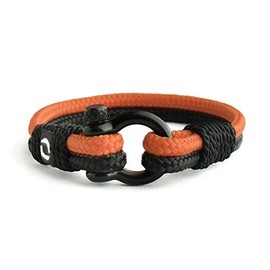 Mens Rope Bracelet - Stainless Steel Black Shackle, Extremely Durable and Scratch Resistant Waterproof Paracord, Handmade, Nautical Wristband for Men B-11-7