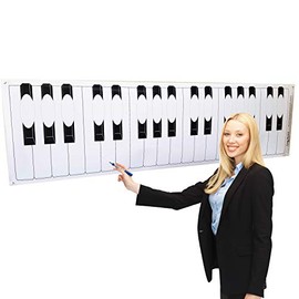 Dry Erase Piano Keyboard Laminated Poster with Ovals, 61" Inches Large Jumbo Size for Classroom Lessons (with ovals)
