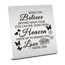 Sympathy Gift for Women Men Home Office Desk Sign Gifts for Loss of Family Memorial Gift Bereavement Gifts for Loss of Friends Plaque Sign Desk Decor for Loss of Pets Remembrance Table Decor