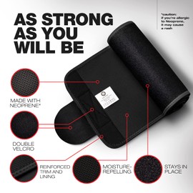 ActiveGear Waist Trimmer Belt for Stomach and Back Lumbar Support, Medium: 8" x 42" - Red