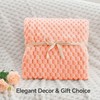 BEDELITE Jacquard Fleece Blanket Peach Pink 90x90IN