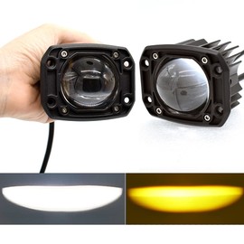 ECAHAYAKU 2pcs 3 Inch Flush Mount LED Cubes Pod Lights Off Road Driving Lights Spot Bars Fog Lamps Square Lens 8D LED Work Light for Truck Car SUV ATV UTV Boat Motorcycle