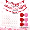 VioraWhite 17 Pcs Happy Valentine's Day Decorations Red Pink Glitter