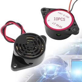 GZLCEU Piezo Buzzer, Continuous Tone, Electronic Buzzer, 3 V, 24 V, Sound Intermitent Beep for Computers, Printers, Vehicle Electronics, Alarm Systems, Pack of 10