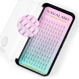 Eyelash Extension 0.07 mm D Curl Mixed Length Russian Volume Eyelashes 5D Short Stem Fans Individual Cluster Lashes Pre-fanned Volume Eyelash Extensions Mink Lashes Suppliesï¼Ë†5D-0.07-D Curl-Mixed)