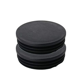 MroMax 2 x Round Plastic Pipe Plugs 90mm Diameter End Caps for Handrail Stair Guardrail Guardrail Black