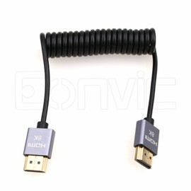 Eonvic 8K 2.1 HDMI to HDMI Cable High Speed 48Gbps Coiled Cable for Atomos Ninja-V 4K-60P 6K Record Z-CAM, Canon C70, Sony a7siii, Portkeys BM5 Monitor