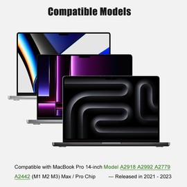 Pack of 2 Screen Protectors for MacBook Pro 14 Inch Model A2918 A2992 A2779 A2442 (2024-2021) with M2 M2 M1 Max/Pro Chip and Touch ID 5H Hardness Scratch-Resistant Protective Film