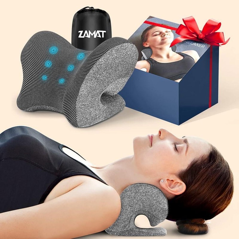 ZAMAT 목 및 어깨 이완기, 완화를 위한 스트레칭 키로프랙틱 베개,