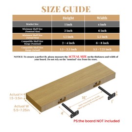 4pcs Wall Shelf Brackets Heavy Duty Floating Shelf Bracket Hidden,Invisible Black Shelving Brackets Decorative Floating Shelf Hardware Heavy Duty,Metal Shelf Support Bracket(4"-4pcs)