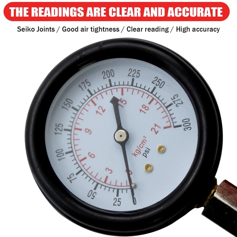 JNNJ Compression Tester for Petrol Engine, Compression Tester, Compression Gauge,