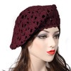 ZLYC Women's Beret Beret Hat, burgundy