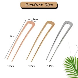 3 Pieces Of U-Shaped Hairpins, Simple And Fashionable Hairpins, Hair Curlers, Hairpin Decorations, Hairpins For Women, Hair Fixers