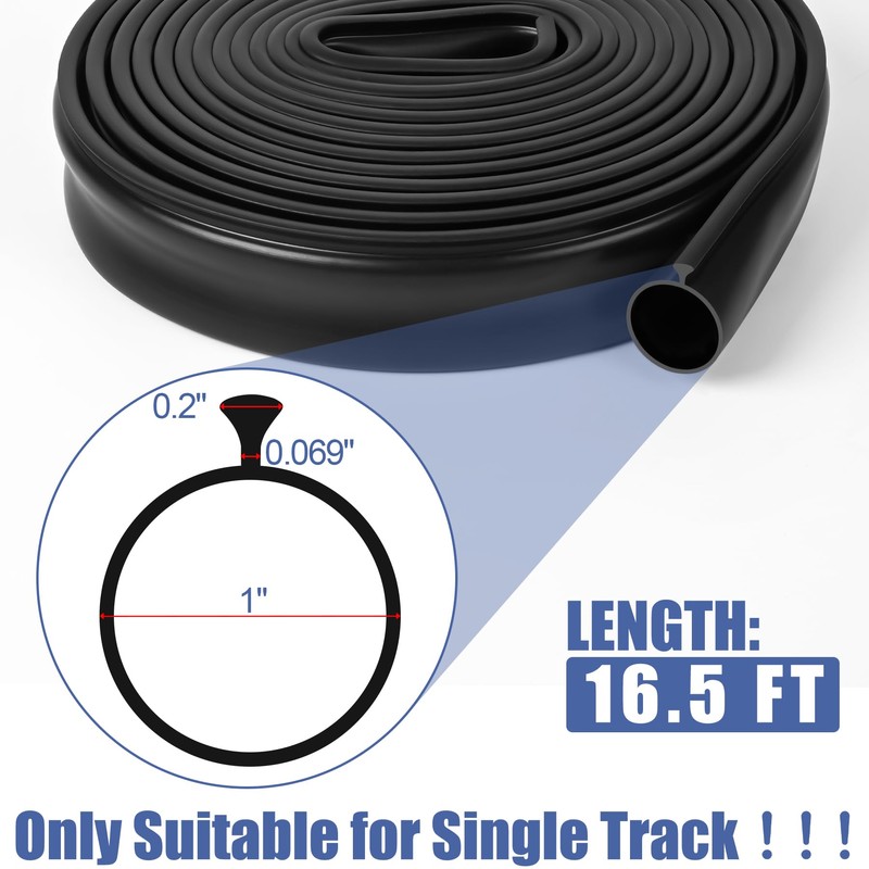 MYFAMIREA 16.5FT Garage Door Seals Bottom Rubber, 0.2" Triangle Weather