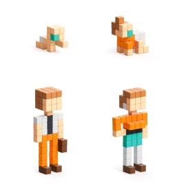 UD_PIXIO Happy Family - 88 Magnetic Blocks in 7 Colors + Free App