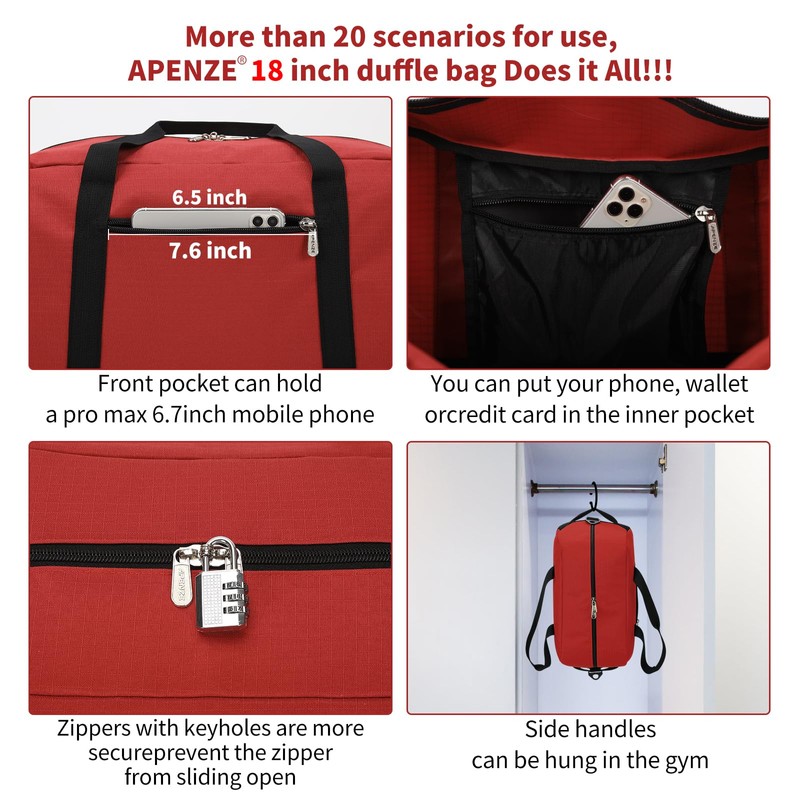 Small Gym Bag 18 inch Carry On Duffel Bag for