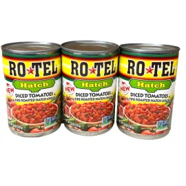Rotel Hatch Diced Tomatoes with Fire Roasted Hatch Chilies 10 oz (3 Cans)