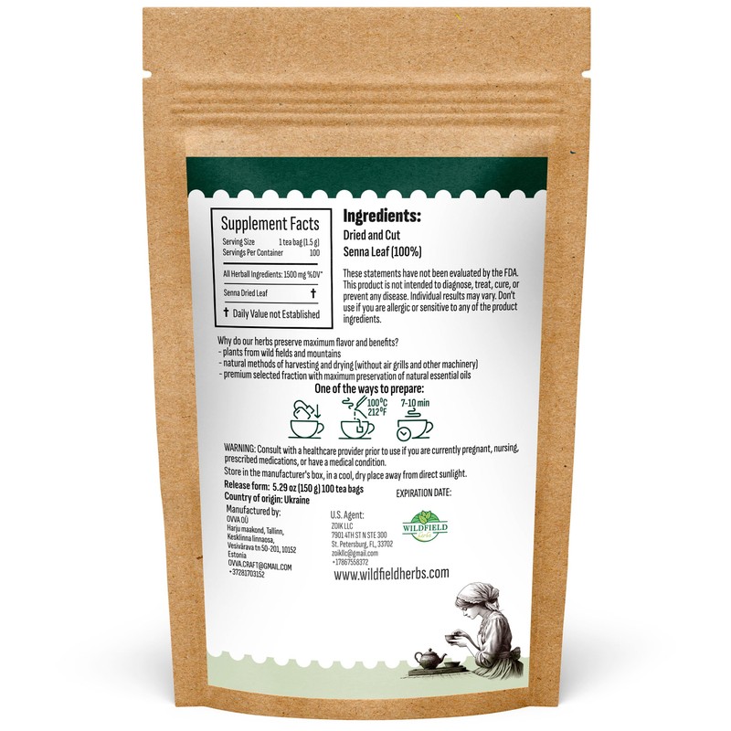 100 Bags Senna Leaf Senna Leaves Tea Herbal Tea (Senna