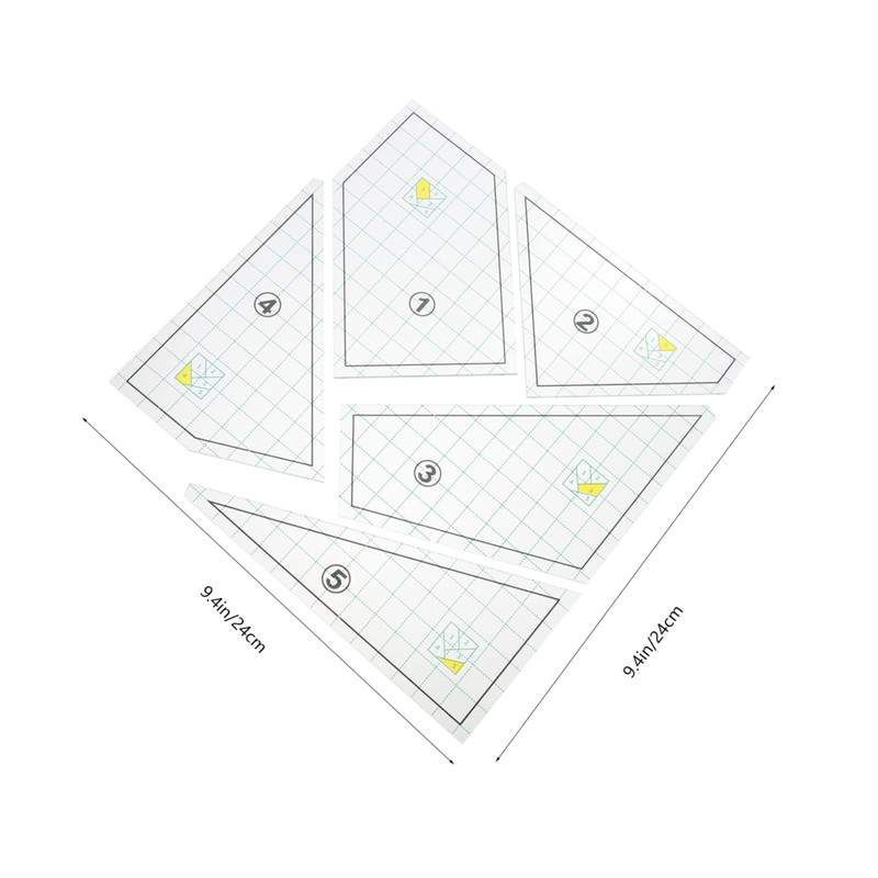 KONTONTY Quilting Rulers for Cutting Sewing Accessories 5pcs Quilting Ruler