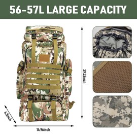NPJGKY Large Capacity Hiking Backpack, Hiking for Men 56L/70L Camping Backpack 3 Days Pack for Climbing (CP)