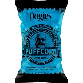Oogie's Gourmet Puffcorn | 12 Pack | White Cheddar Flavor | Gluten Free Puffcorn Snacks | 4 Ounce Big Bag