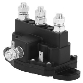 Tbest 12V Contactor, Reverse Polarity Relay, DC Winch Contactor, 150A Surge Current, 75A Continuous Current, Black, Manual, Surface Mounting, Clamp, Work Contact, Windlass Relay