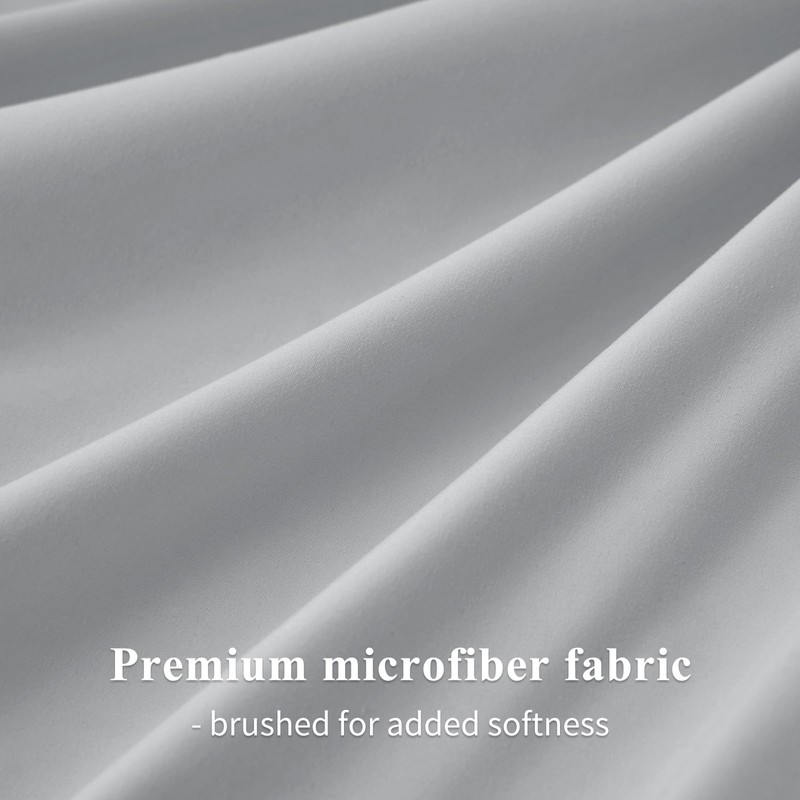 Aisbo Housewife Pillowcases 2 Pack - Light Grey Standard Pillow