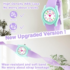 CKV Kids Watch for Boys Girls Watches Age 3-12, 3ATM Waterproof Kids Analog Watch Time Teaching Easy to Read Kids Presents (Purple)