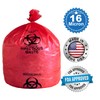 APQ Pack of 25 Red Biohazard Waste Bag Liners 40