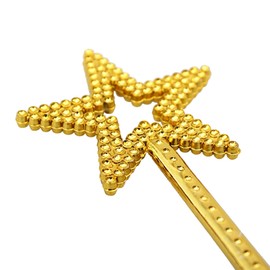 MYUBWTF - 3 piezas de oro de 13 pulgadas, varita mágica de estrella de ángel, chapado de princesa de hadas plateadas, palo de estrellas plateadas para disfraz de princesa de niña