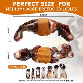 KGPERGU Dog Chew Toys for Aggressive Chewers Large/Medium Breed, Super Chewer Dog Toys, Indestructible Dog Toys, Interactive Dog Toys, Tough Dog Toys to Keep Them Busy, Bacon Flavor