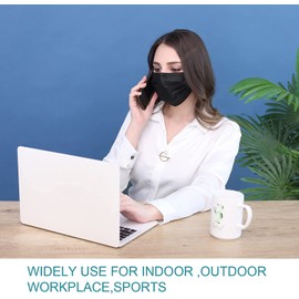 Litepak 100pcs Premium Individually Wrapped Disposable Face Mask Black Premium Comfort Earloops Nose Wire