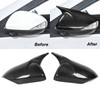 1 Pair Rearview Mirror Cap Carbon Fiber Horn Style Protective