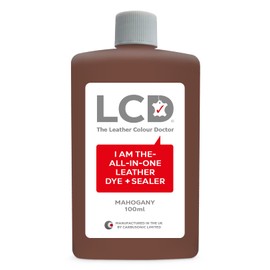 LCD All-in-One Leather dye & Sealer - Repair & Restore Paint, Permanent Colour for Sofas, Shoes, Handbags, Clothing, self Sealing 100ml by The Leather Colour Doctor (Mahogany)