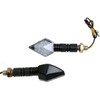 MotorToGo Black LED Motorcycle Long Stem Turn Signals mini 3D