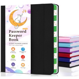 Password Book with Alphabetic Tabs, Small Password Book 11.5 x 15.5 cm, Password Notebook for Storing Your Account Data, Hardcover Password Books for Home and Office - Black