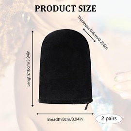2 Pairs Tanning Mitt, Self Tanning Mitt Applicator, Double-Sided Applicator Glove Design Ultra Soft Self Tanner Mitt Applicator Lotion Applicators Self Tanning Glove for Your Back (Black)