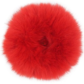 2pcs Pack Furry Faux Rabbit Fur Hair Scrunchies Artificial Fur Hair Bobbles Elastic Hair Band Rope Wristband Ponytail Accessories (Red)