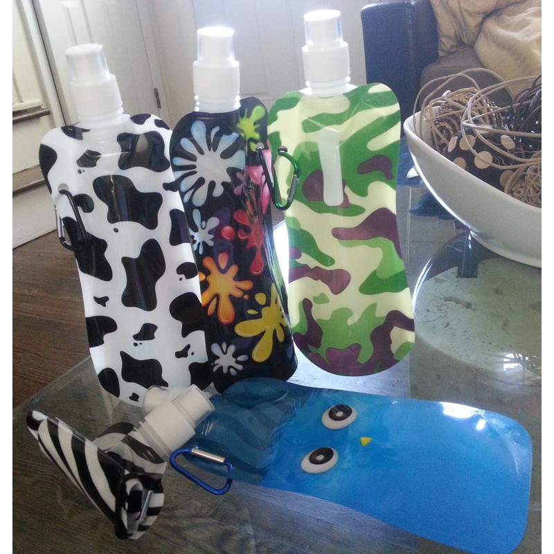 Water2go Flexible Collapsible Foldable Reusable Water Bottles BPA Free Set