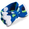 Izzy and Owie Bow Headband, Blue Polka Dot Ruffled, 0-24