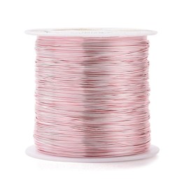 DanLingJewelry 124.67 Feet Pink Copper Craft Wire 26 Gauge 0.4mm Round Bendable Metal Craft Wire for Jewelry Making Supplies