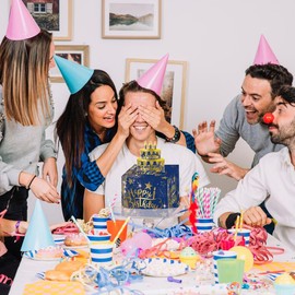 Surprise Box, Mystery Box, Birthday Money Gift for Children and Adults, Money Box for Money Gifts, Birthday Gift Box for Parents, Lovers, Children and Friends, Blue