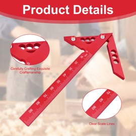 Centring Angle Centre Finder Speed Marker 10 cm for Measuring and Marking Tools for Woodworking with 1 Carpenter's Pencil (Red)