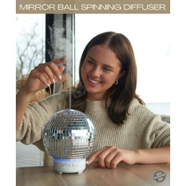 Mirror Ball Diffuser – Cute Essential Oil Diffuser and Humidifier for Home, 2 Timer Modes, Mirror Ball Eclectic & Maximalist Room Decor, Disco Gift