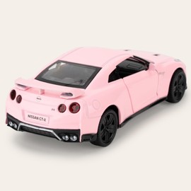 BGHSCA 1:36 Scale Nissan GTR R35 Diecast Supercar Car Models Toy, Zinc Alloy Pull Back Vehicles Nissan GTR Toy Cars for Boys Girls Gift (Pink)